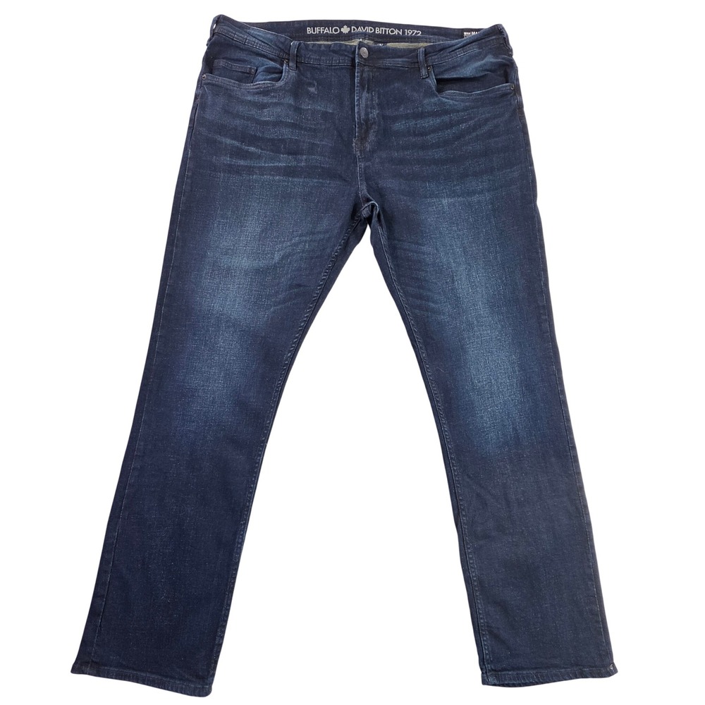 Buffalo David Bitton Max-X Skinny Stretch Jeans Men 44x32 Dark Wash Indigo Denim